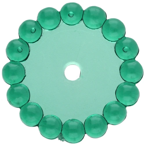 Rondelle beads 15 mm with small transparent resin balls - Dark green x6