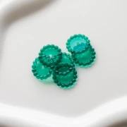 Rondelle beads 15 mm with small transparent resin balls - Dark green x6