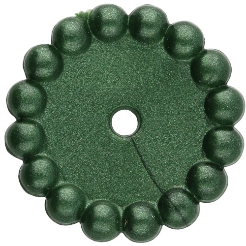 Rondelle beads 15 mm with small balls in opaque resin - Dark green pearl x6