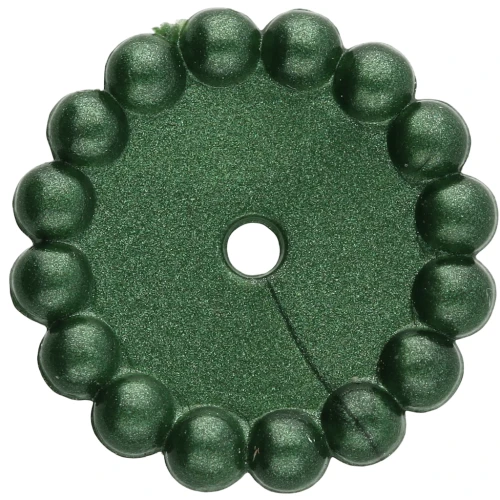 Rondelle beads 15 mm with small balls in opaque resin - Dark green pearl x6
