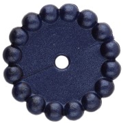 Rondelle beads 15 mm with small balls in opaque resin - Dark blue pearl x6