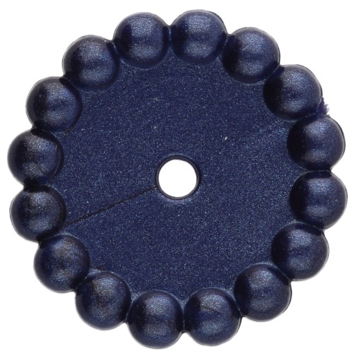 Rondelle beads 15 mm with small balls in opaque resin - Dark blue pearl x6