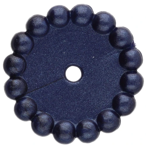 Rondelle beads 15 mm with small balls in opaque resin - Dark blue pearl x6