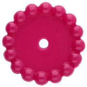 Magenta - Rondelle beads 15 mm with small balls in opaque resin - Dark magenta x6 Rondelle beads 15 mm with small balls in opaque resin - Dark magenta x6