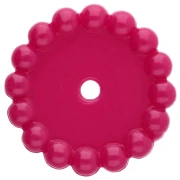 Rondelle beads 15 mm with small balls in opaque resin - Dark magenta x6