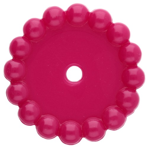 Rondelle beads 15 mm with small balls in opaque resin - Dark magenta x6