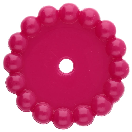 Rondelle beads 15 mm with small balls in opaque resin - Dark magenta x6