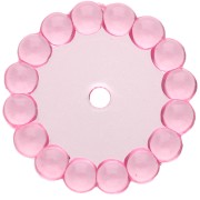 Rondelle beads 15 mm with small transparent resin balls - Pink x6