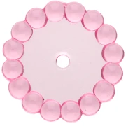 Rondelle beads 15 mm with small transparent resin balls - Pink x6