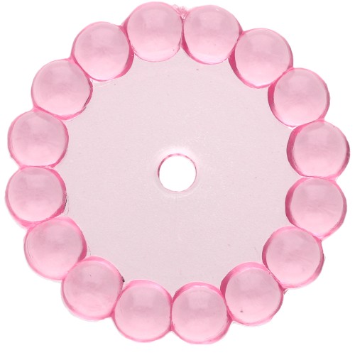 Rondelle beads 15 mm with small transparent resin balls - Pink x6