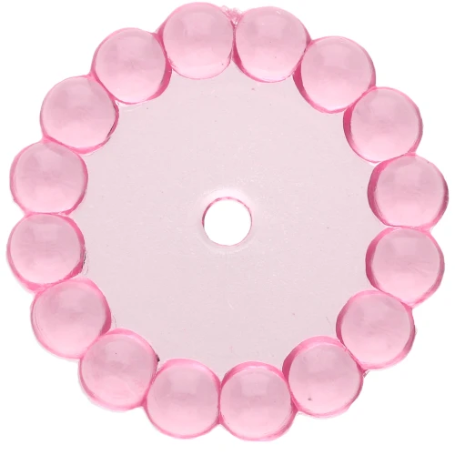 Rondelle beads 15 mm with small transparent resin balls - Pink x6