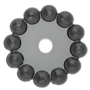 Rondelle beads 10 mm with small transparent resin balls - Dark grey x10
