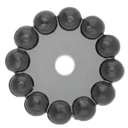 Rondelle beads 10 mm with small transparent resin balls - Dark grey x10