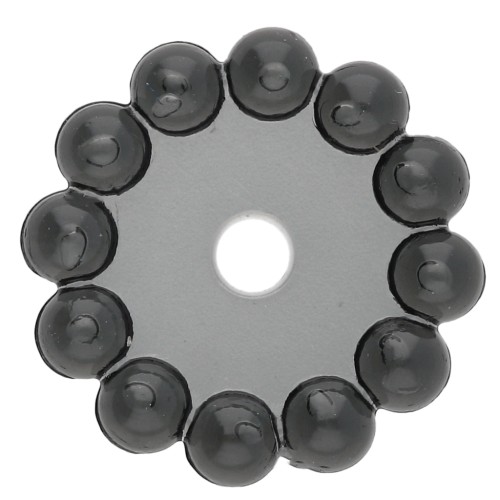 Rondelle beads 10 mm with small transparent resin balls - Dark grey x10