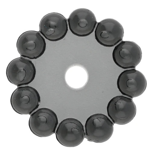 Rondelle beads 10 mm with small transparent resin balls - Dark grey x10