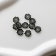 Rondelle beads 10 mm with small transparent resin balls - Dark grey x10