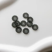 Rondelle beads 10 mm with small transparent resin balls - Dark grey x10