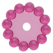 Fuschia - Rondelle beads 10 mm with small transparent resin balls - Fuchsia x10 Rondelle beads 10 mm with small transparent resin balls - Fuchsia x10