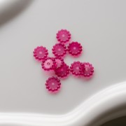 Rondelle beads 10 mm with small transparent resin balls - Fuchsia x10