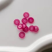 Rondelle beads 10 mm with small transparent resin balls - Fuchsia x10