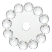 Rondelle beads 10 mm with small transparent resin balls - Crystal x10
