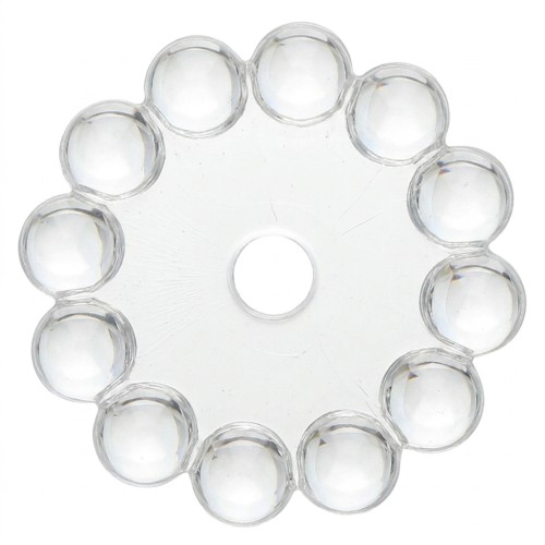 Rondelle beads 10 mm with small transparent resin balls - Crystal x10