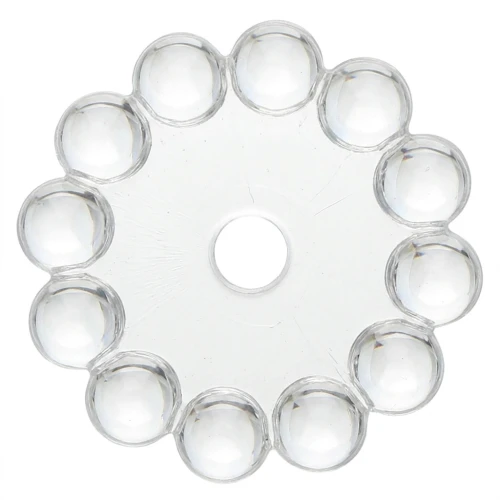 Rondelle beads 10 mm with small transparent resin balls - Crystal x10