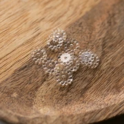 Rondelle beads 10 mm with small transparent resin balls - Crystal x10