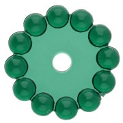 Rondelle beads 10 mm with small transparent resin balls - Dark green x10