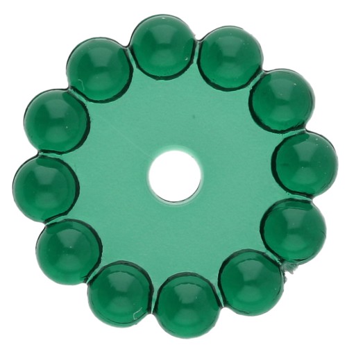 Rondelle beads 10 mm with small transparent resin balls - Dark green x10