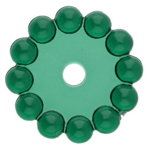 Rondelle beads 10 mm with small transparent resin balls - Dark green x10