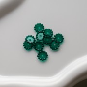 Rondelle beads 10 mm with small transparent resin balls - Dark green x10