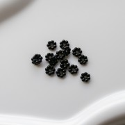 Rondelle beads flower 6 mm resin - Black x15