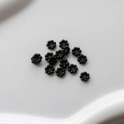 Rondelle beads flower 6 mm resin - Black x15