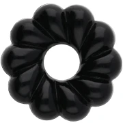 Rondelle beads 18 mm twisted effect in opaque resin - Black x4