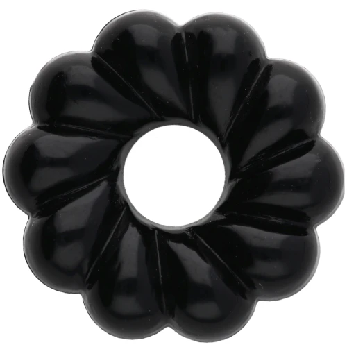 Rondelle beads 18 mm twisted effect in opaque resin - Black x4