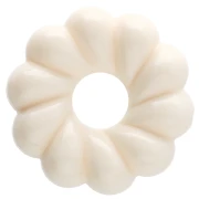 Rondelle beads 18 mm twisted effect in opaque resin - Ivory x4