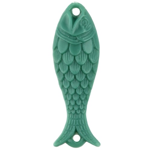 27x9 mm Resin Fish Insert - Turquoise Green x1