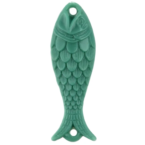 27x9 mm Resin Fish Insert - Turquoise Green x1