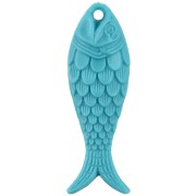 27x9 mm resin fish pendant - Turquoise x1