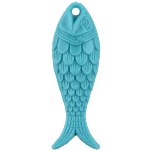 27x9 mm resin fish pendant - Turquoise x1
