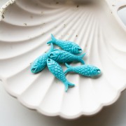 27x9 mm resin fish pendant - Turquoise x1