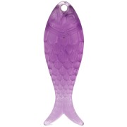Fish pendant 27x9 mm in resin - Translucent violet x1