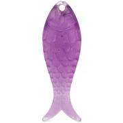 Fish pendant 27x9 mm in resin - Translucent violet x1