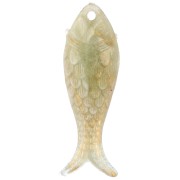 Fish pendant 27x9 mm in resin - Basswood - Marbled gold x1