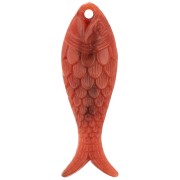 Fish pendant 27x9 mm in resin - Marbled brick x1