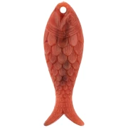 Fish pendant 27x9 mm in resin - Marbled brick x1