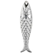 Fish pendant 48x11.5 mm in resin - Silver x1