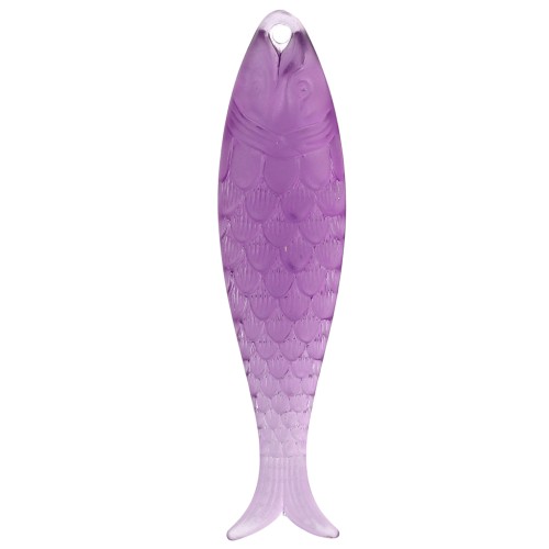 Fish pendant 48x11.5 mm in resin - Translucent violet x1