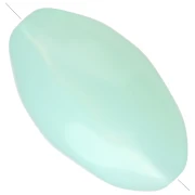 Hammered irregular olive bead 30x18 mm in translucent resin - Water green x1